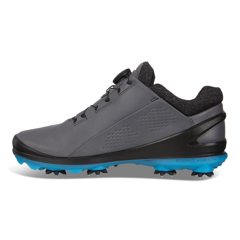 Mens Golf Shoes - ECCO Biom G3 Boa Fit Cleated - Dark Grey - 0578UPYBS